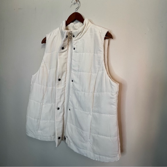 J Jill L Velour Ivory Puffer Vest, NWT - Picture 3 of 7